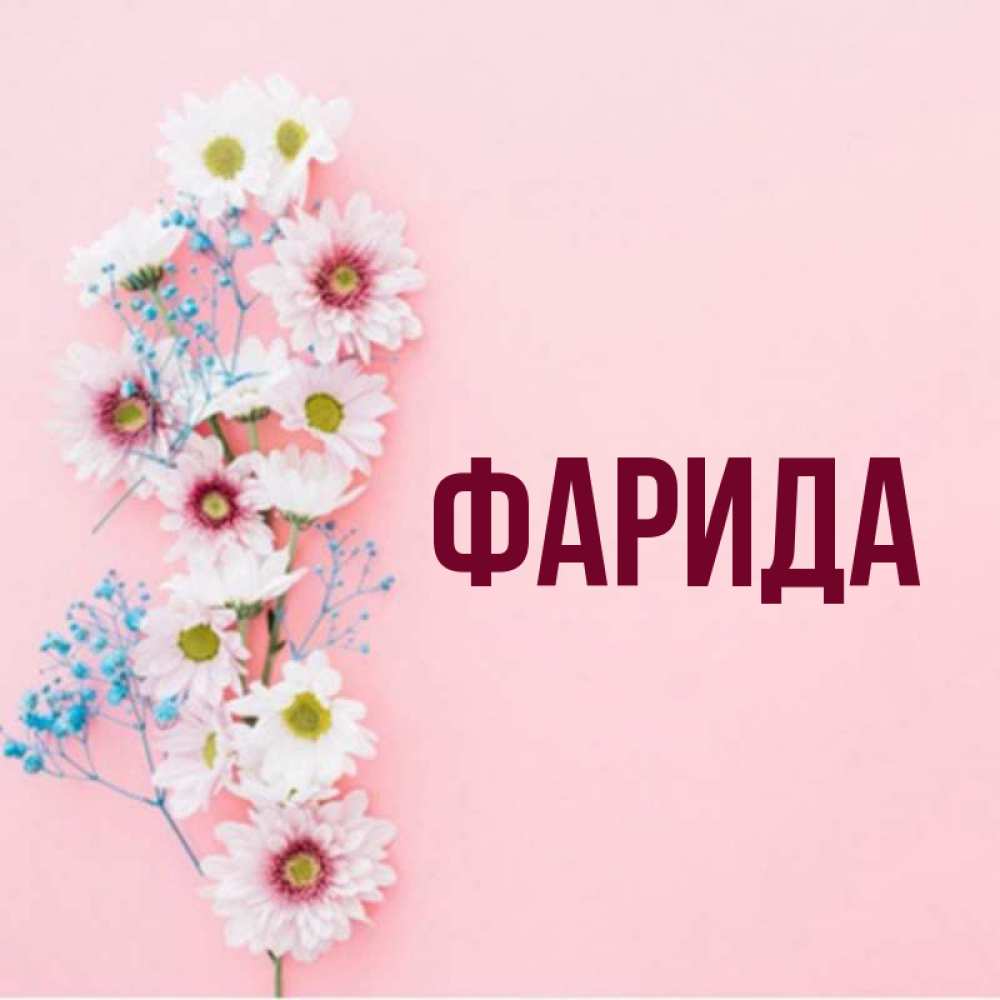 Открытка на каждый день с именем, Фарида Главная Родная моя с днем рождения тебя картинка с цветами белыми и голубыми Прикольная открытка с пожеланием онлайн скачать бесплатно 