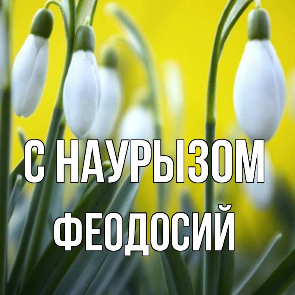 Открытка на каждый день с именем, Феодосий С наурызом весенние цветы Прикольная открытка с пожеланием онлайн скачать бесплатно 