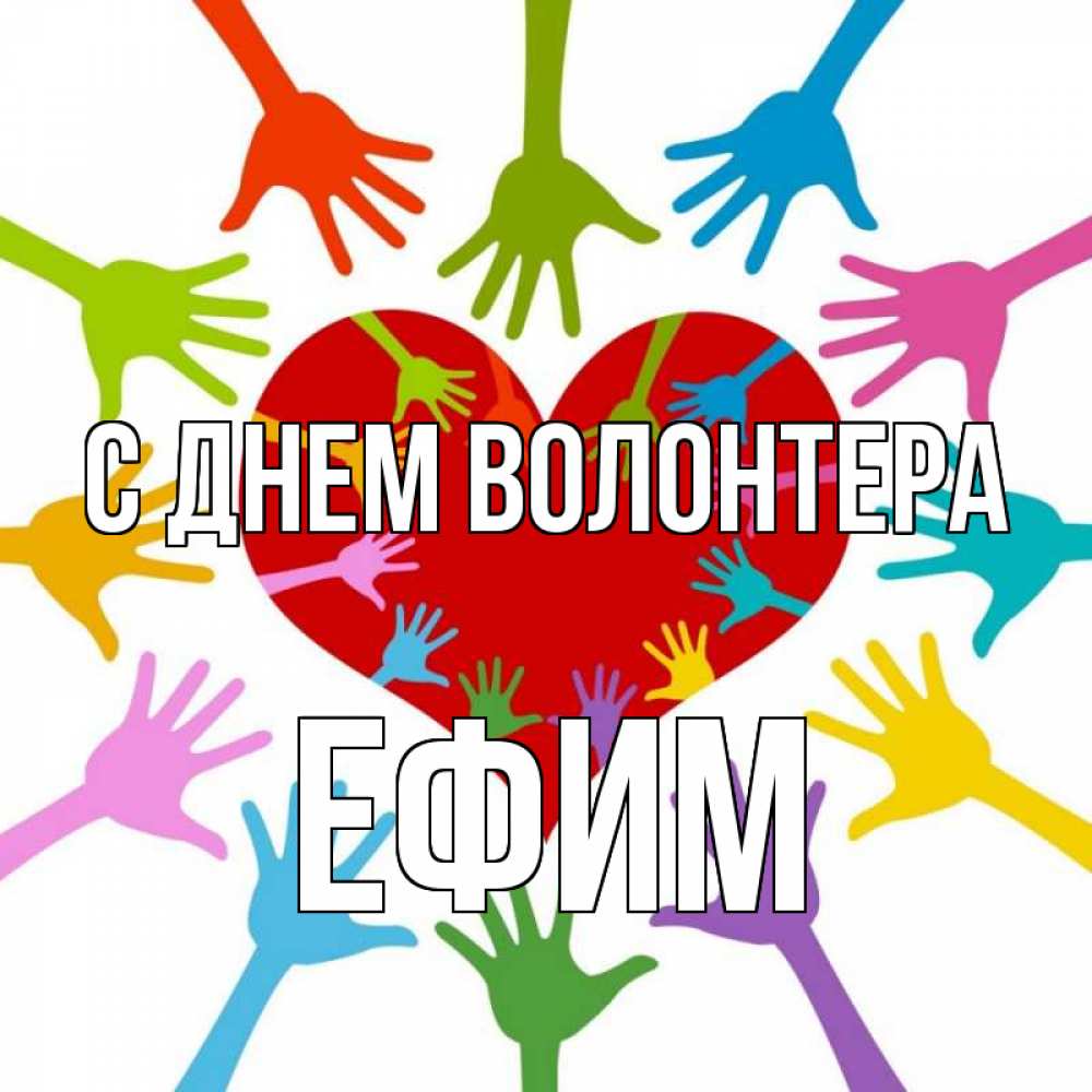 Открытка на каждый день с именем, Ефим С днем волонтера с днем волонтера Прикольная открытка с пожеланием онлайн скачать бесплатно 