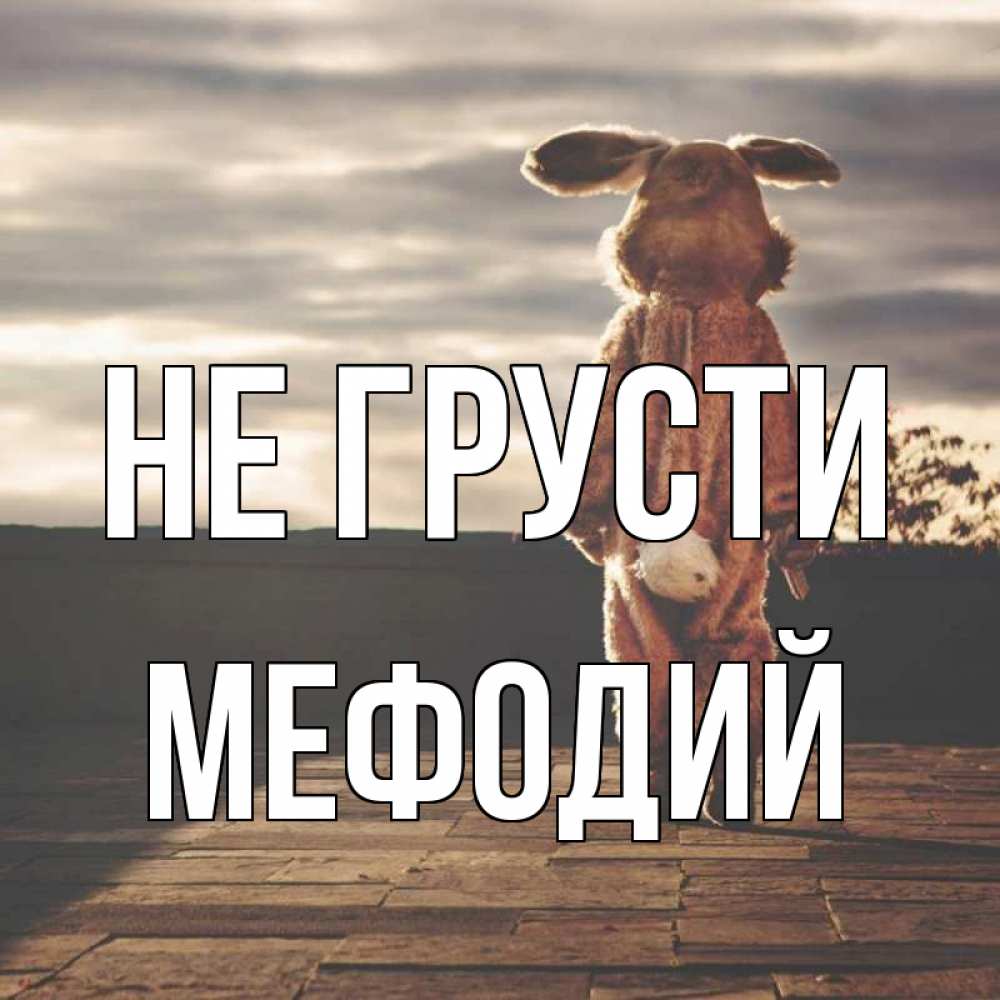 Открытка на каждый день с именем, Мефодий Не грусти со спины Прикольная открытка с пожеланием онлайн скачать бесплатно 