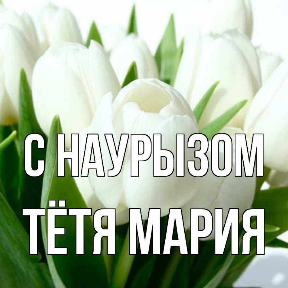 Открытка на каждый день с именем, Тётя-Мария С наурызом цветы Прикольная открытка с пожеланием онлайн скачать бесплатно 