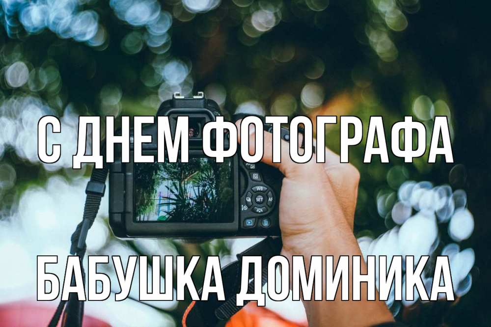 Открытка на каждый день с именем, Бабушка-Доминика С днем фотографа с днем фотографа Прикольная открытка с пожеланием онлайн скачать бесплатно 
