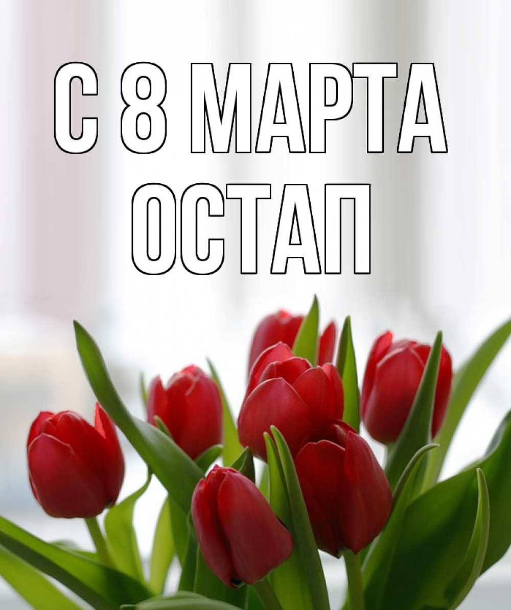 Открытка на каждый день с именем, Остап С 8 марта полевые цветы Прикольная открытка с пожеланием онлайн скачать бесплатно 