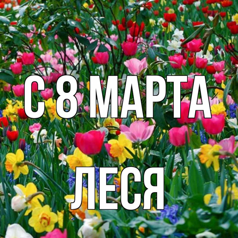 Открытка на каждый день с именем, Леся С 8 МАРТА с международным женским днем поздравления для женщины Прикольная открытка с пожеланием онлайн скачать бесплатно 