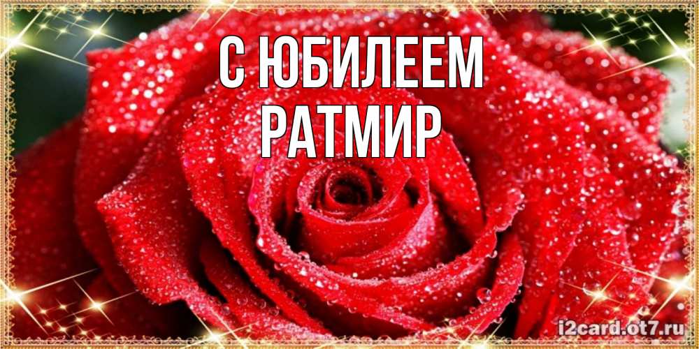 Открытка на каждый день с именем, Ратмир С юбилеем роса и роза. открытка с красивой розой Прикольная открытка с пожеланием онлайн скачать бесплатно 