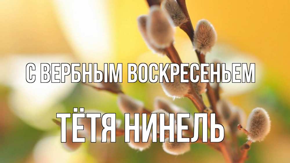 Открытка на каждый день с именем, Тётя-Нинель С вербным воскресеньем верба 1 Прикольная открытка с пожеланием онлайн скачать бесплатно 