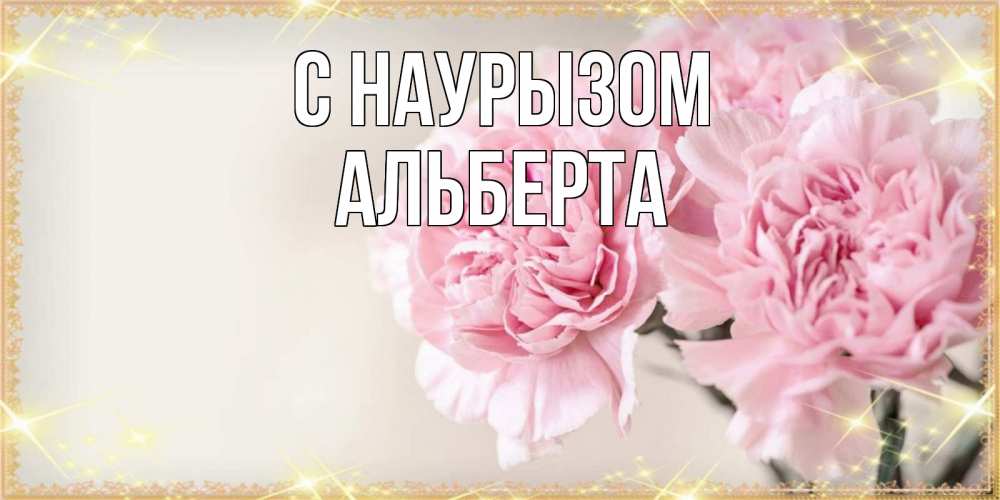Открытка на каждый день с именем, Альберта С наурызом открытка с розовыми цветами в рамочке с подписью праздник весны наурыз Прикольная открытка с пожеланием онлайн скачать бесплатно 