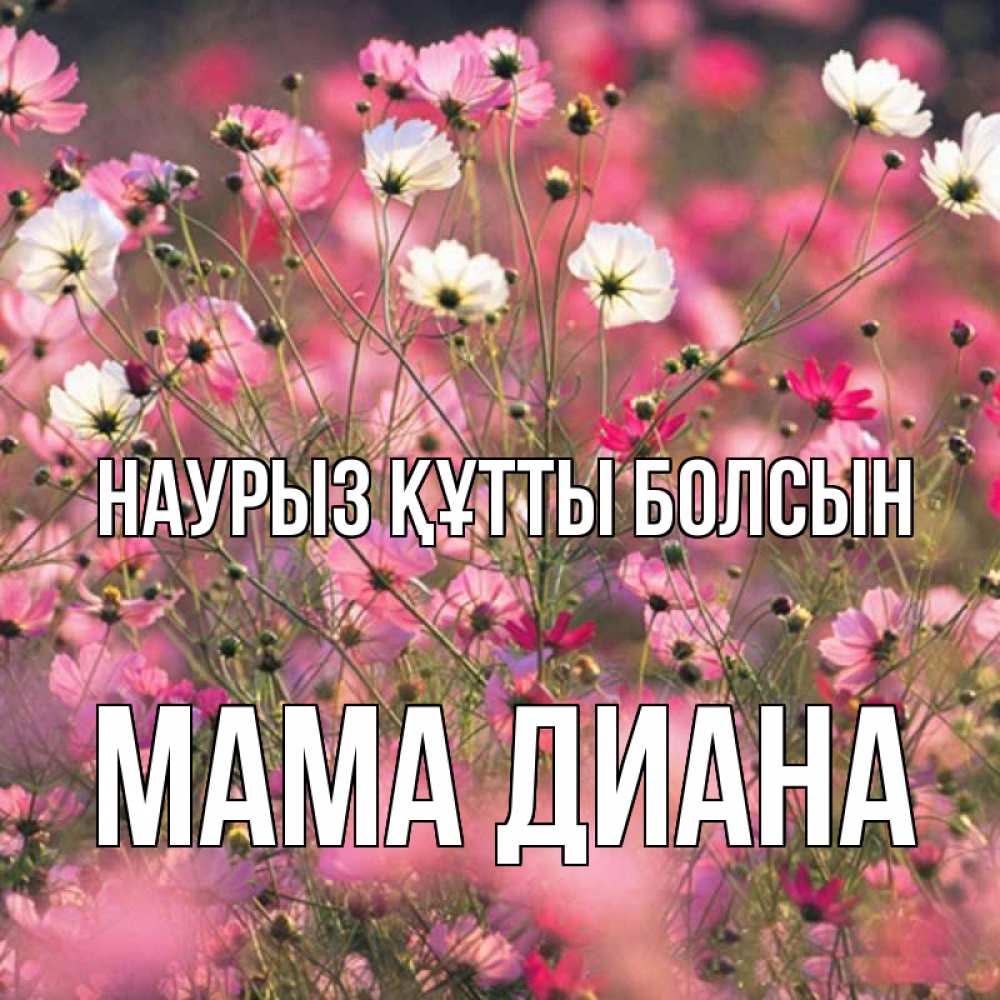 Открытка на каждый день с именем, Мама-Диана Наурыз құтты болсын красиво 1 Прикольная открытка с пожеланием онлайн скачать бесплатно 