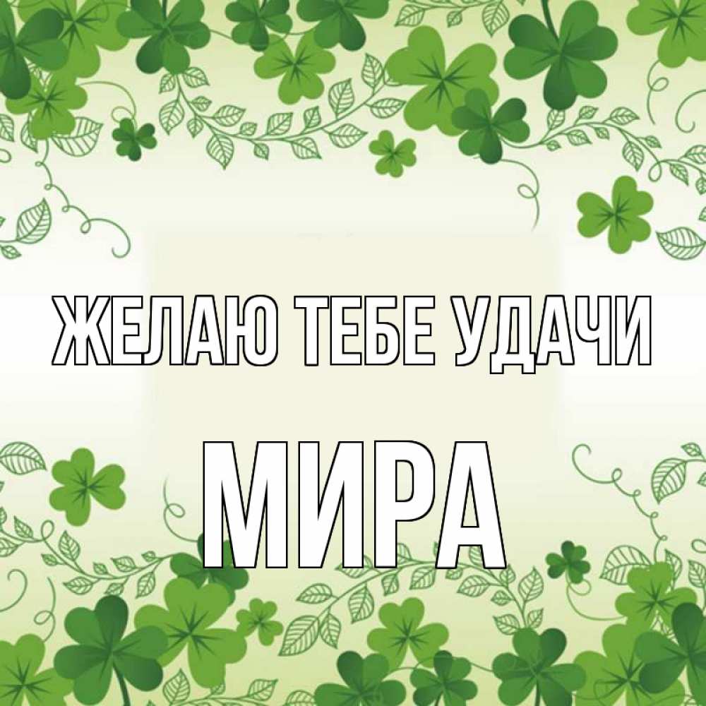 Открытка на каждый день с именем, Мира Желаю тебе удачи открытка Прикольная открытка с пожеланием онлайн скачать бесплатно 