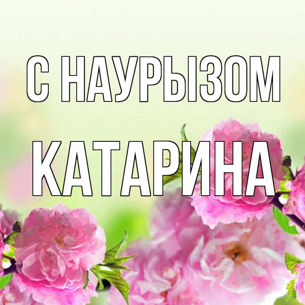 Открытка на каждый день с именем, Катарина С наурызом цветы Прикольная открытка с пожеланием онлайн скачать бесплатно 