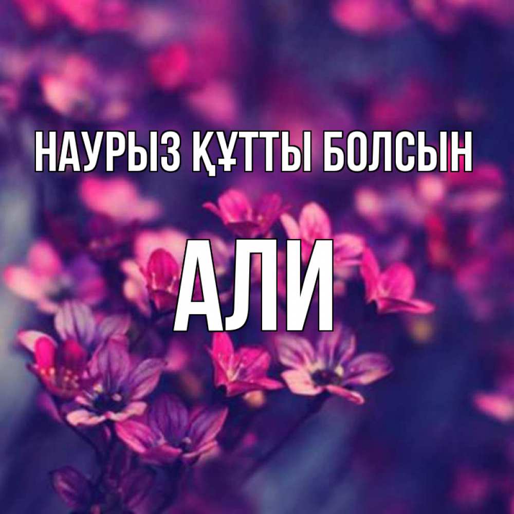 Открытка на каждый день с именем, Али Наурыз құтты болсын небольшие цветы 1 Прикольная открытка с пожеланием онлайн скачать бесплатно 