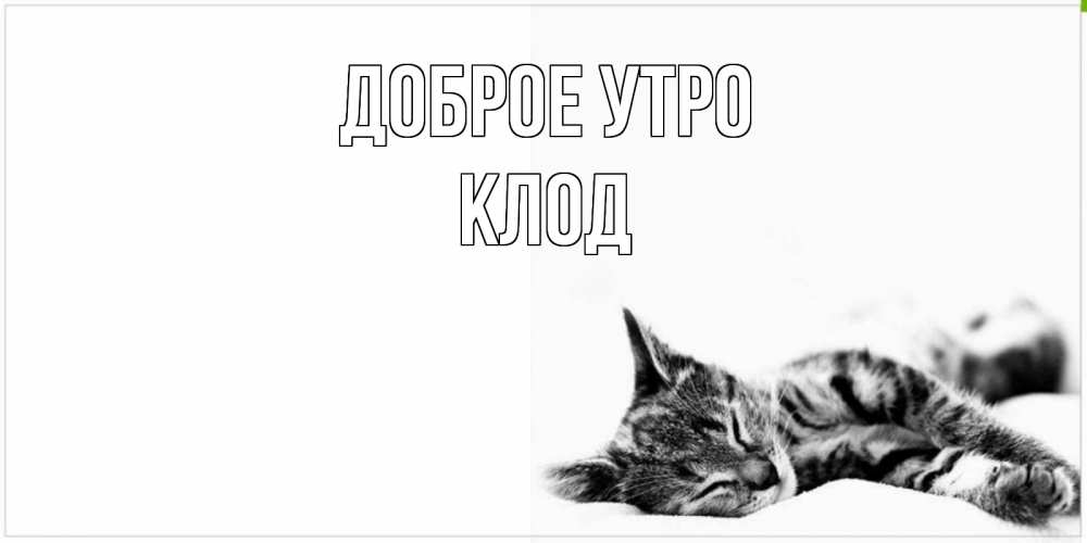 Открытка на каждый день с именем, Клод Доброе утро котуся Прикольная открытка с пожеланием онлайн скачать бесплатно 