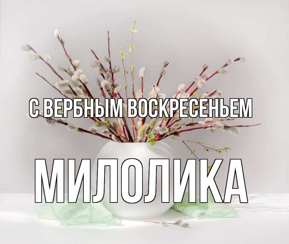 Открытка на каждый день с именем, Милолика С вербным воскресеньем верба Прикольная открытка с пожеланием онлайн скачать бесплатно 