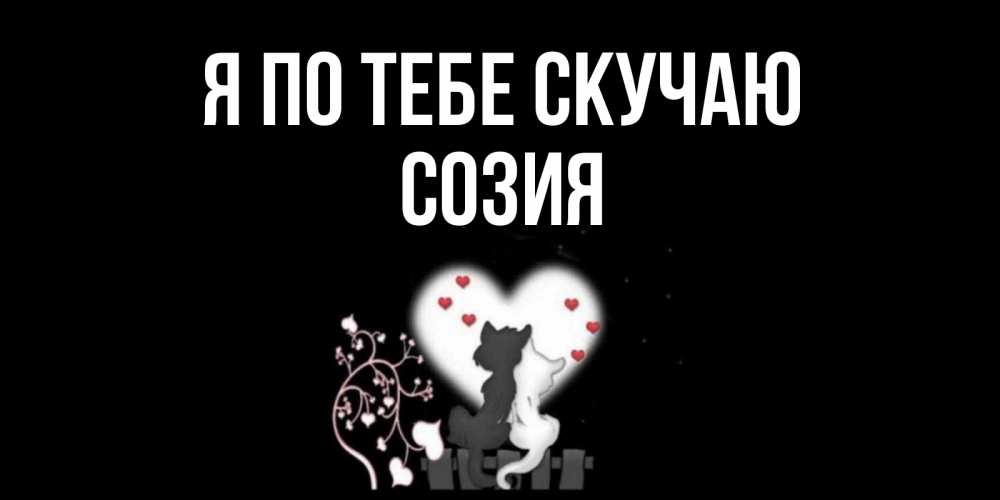 Открытка на каждый день с именем, Созия Я по тебе скучаю коты Прикольная открытка с пожеланием онлайн скачать бесплатно 