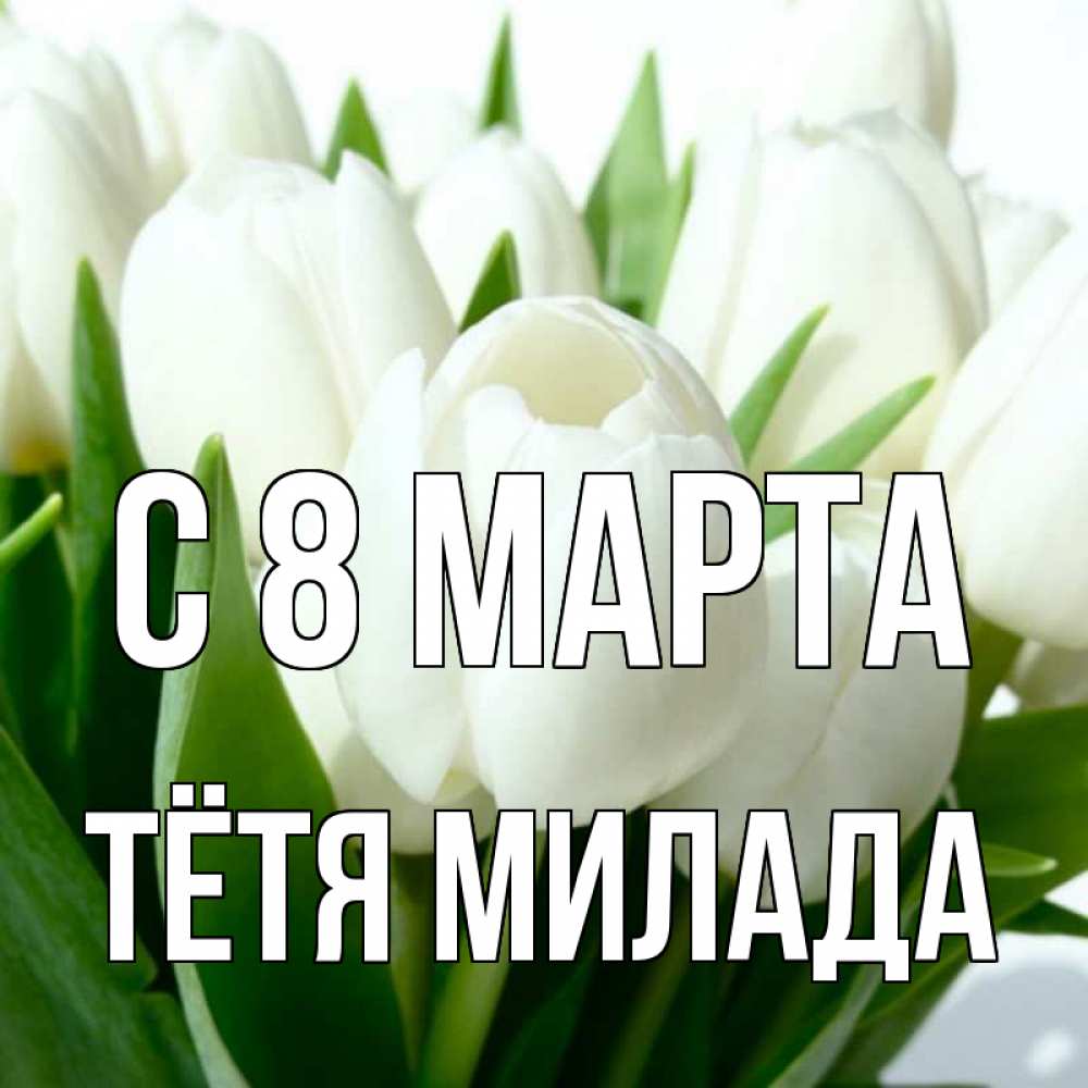 Открытка на каждый день с именем, Тётя-Милада С 8 МАРТА цветы Прикольная открытка с пожеланием онлайн скачать бесплатно 