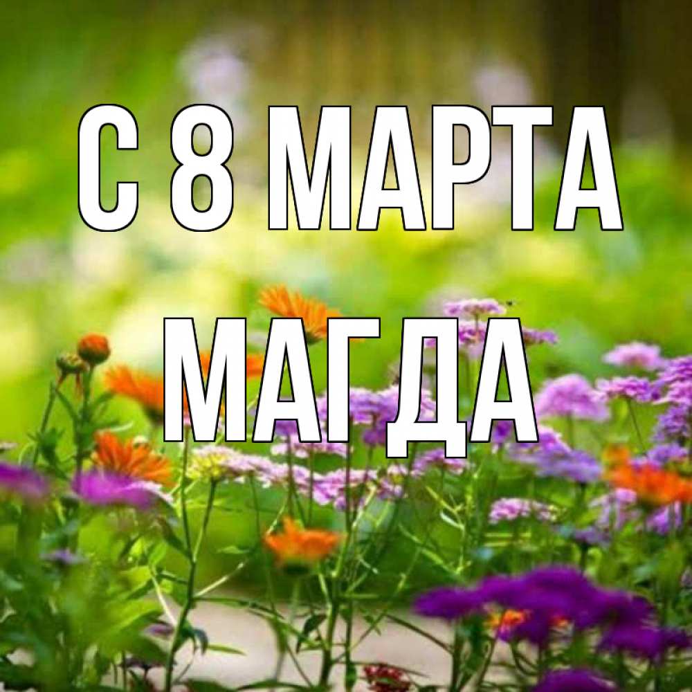 Открытка на каждый день с именем, Магда С 8 марта цветы Прикольная открытка с пожеланием онлайн скачать бесплатно 