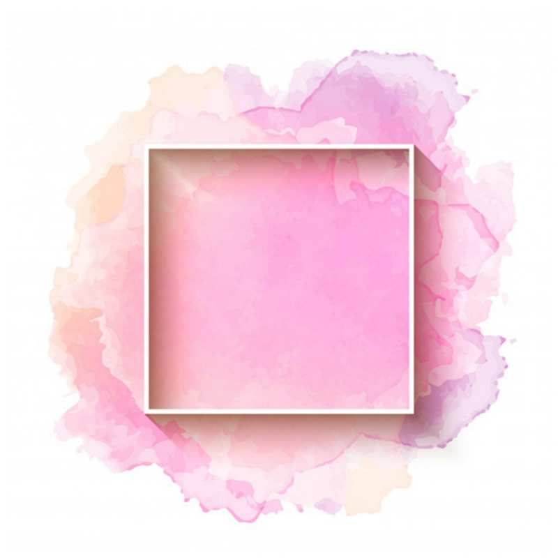 Открытка акварель розовая  рамка  Желаю тебе удачи 