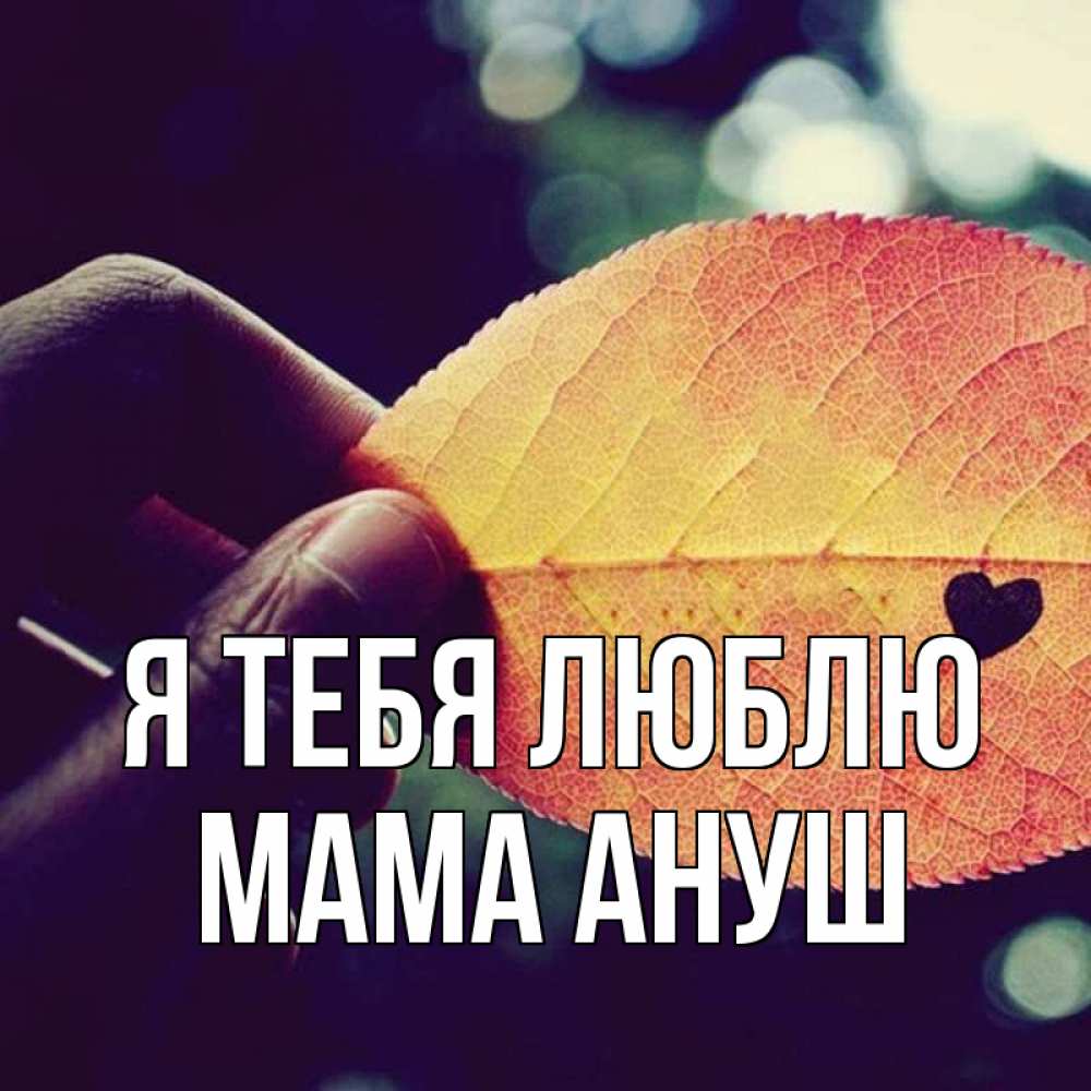 Открытка на каждый день с именем, Мама-Ануш Я тебя люблю держу лист Прикольная открытка с пожеланием онлайн скачать бесплатно 
