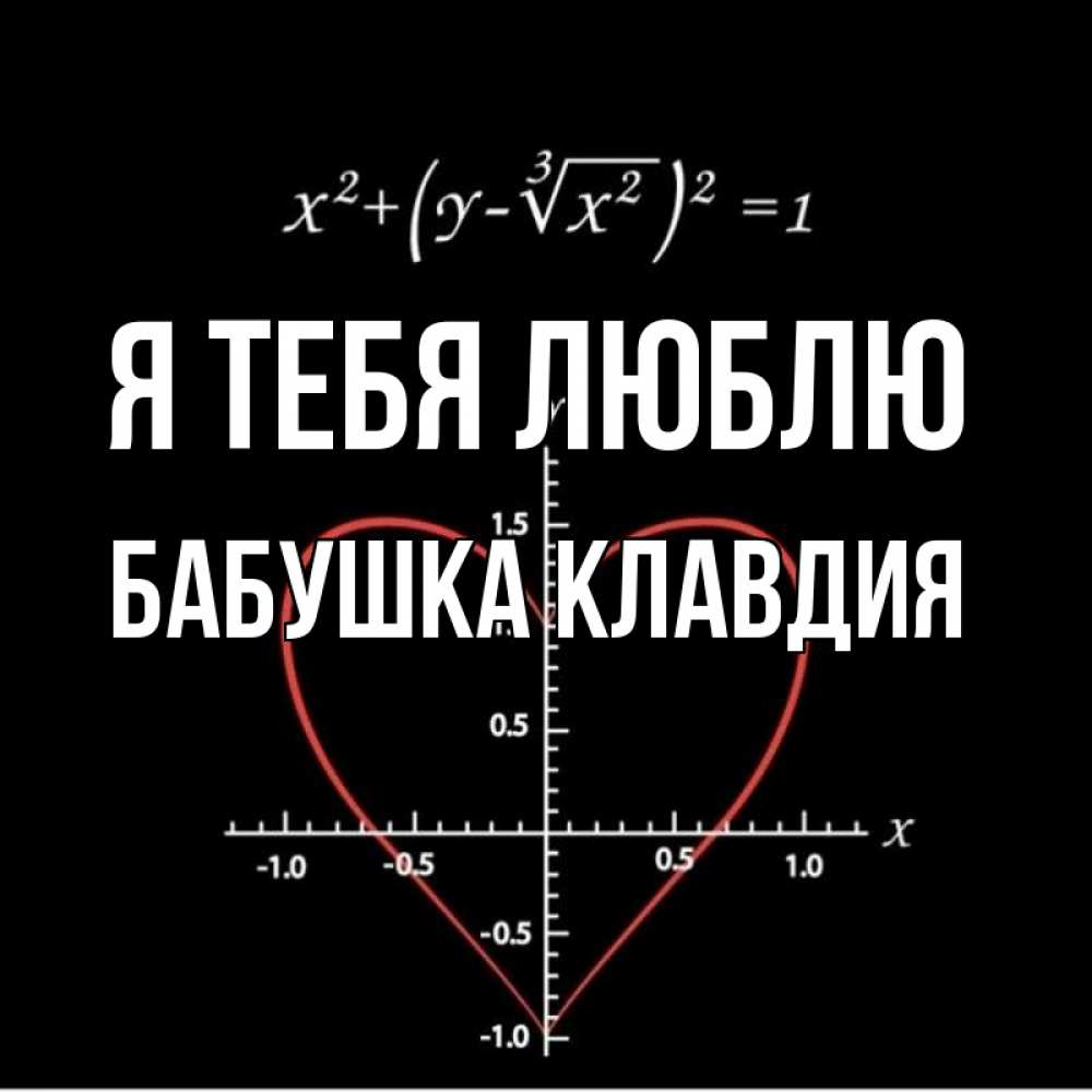 Открытка на каждый день с именем, Бабушка-Клавдия Я тебя люблю сердечная формула Прикольная открытка с пожеланием онлайн скачать бесплатно 