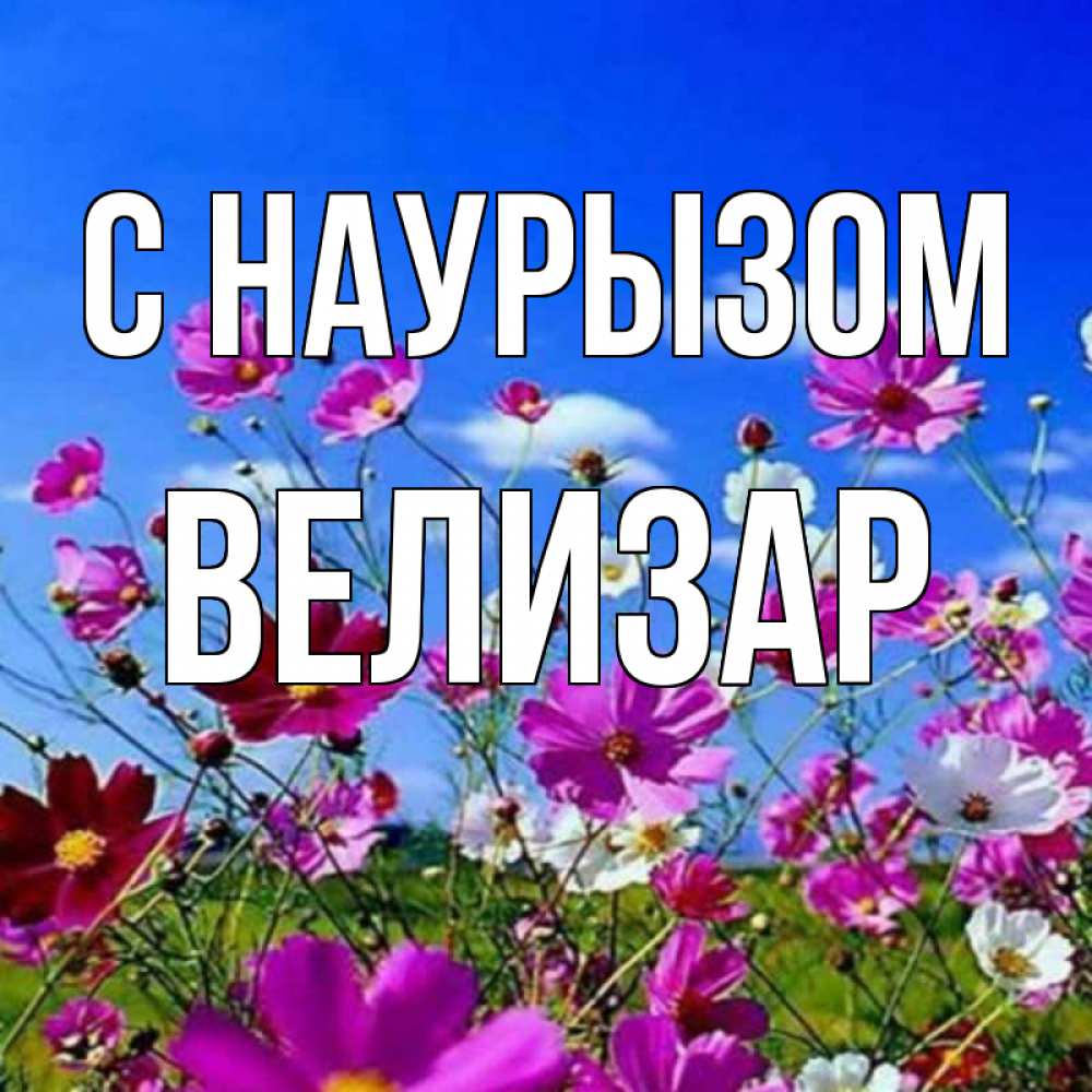 Открытка на каждый день с именем, Велизар С наурызом цветы Прикольная открытка с пожеланием онлайн скачать бесплатно 