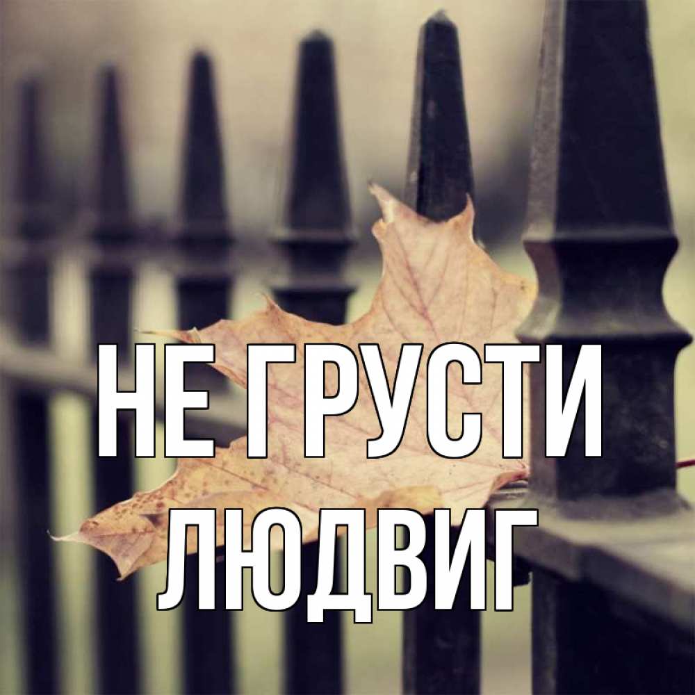 Открытка на каждый день с именем, Людвиг Не грусти лист клена Прикольная открытка с пожеланием онлайн скачать бесплатно 