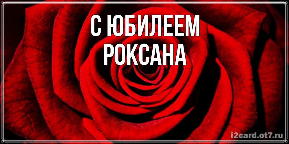 Открытка на каждый день с именем, Роксана С юбилеем алая роза Прикольная открытка с пожеланием онлайн скачать бесплатно 