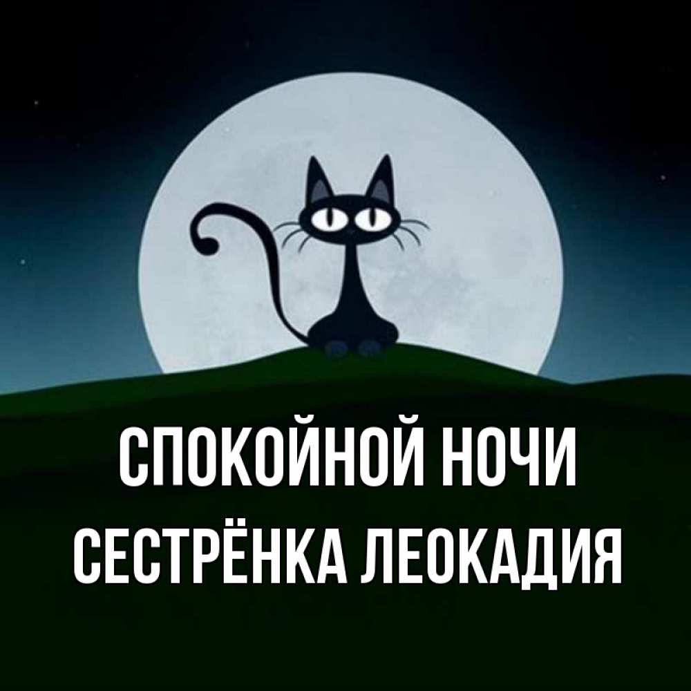 Открытка на каждый день с именем, Сестрёнка-Леокадия Спокойной ночи хорошо выспаться ночью и без кошмаров Прикольная открытка с пожеланием онлайн скачать бесплатно 