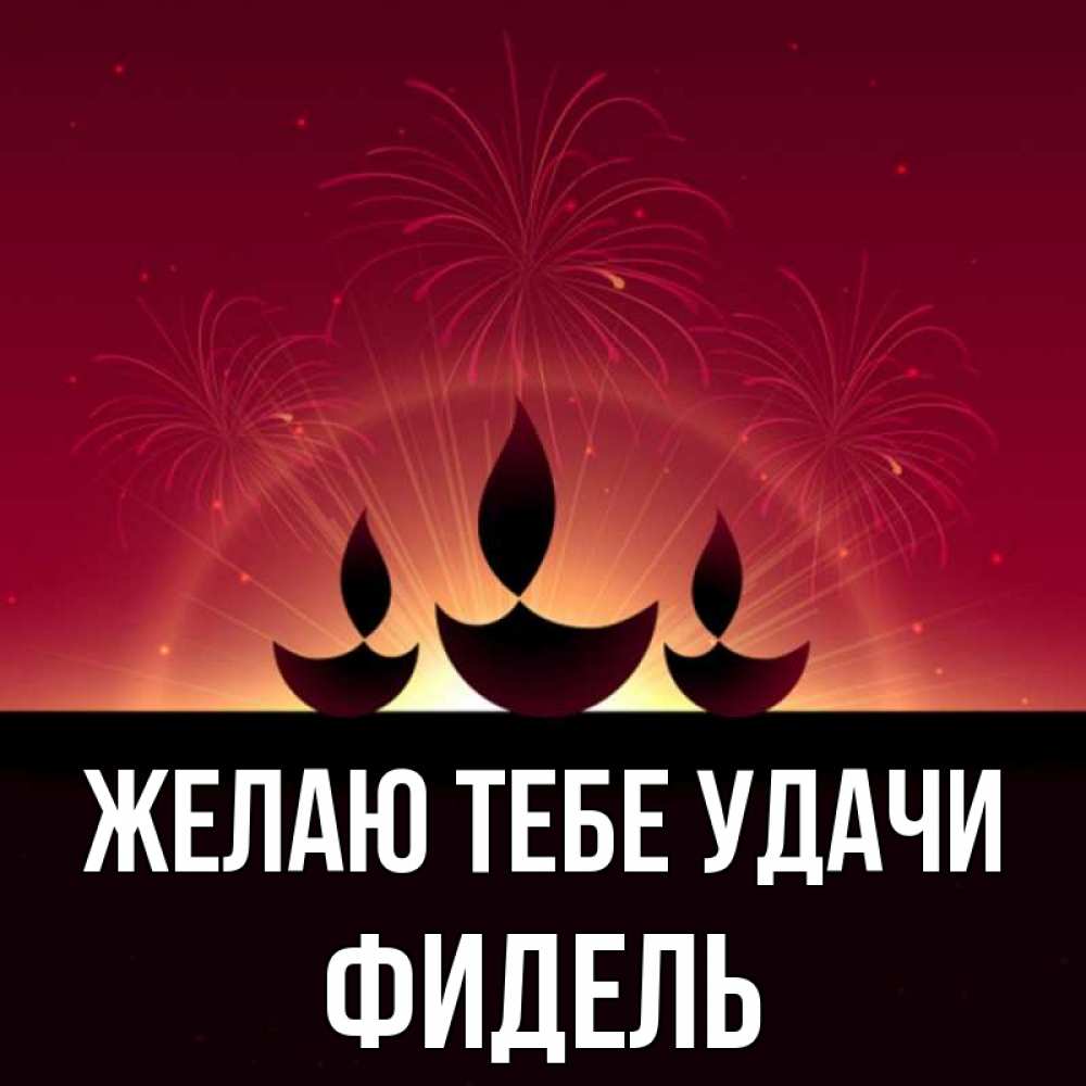 Открытка на каждый день с именем, Фидель Желаю тебе удачи праздник Прикольная открытка с пожеланием онлайн скачать бесплатно 