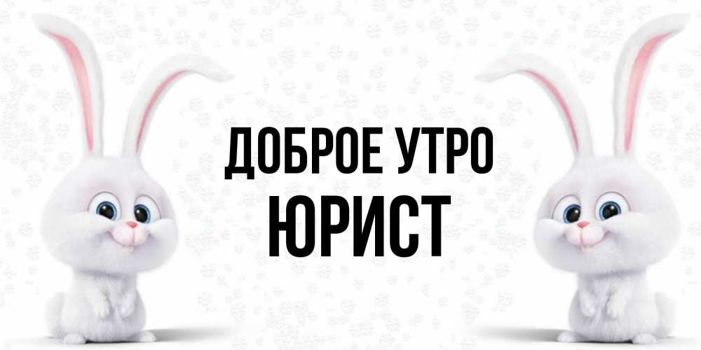 Открытка на каждый день с именем, Юрист Доброе утро кролики с длинными ушками Прикольная открытка с пожеланием онлайн скачать бесплатно 