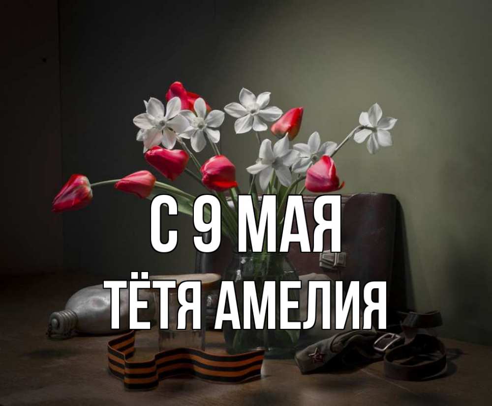 Открытка на каждый день с именем, Тётя-Амелия С 9 мая 9 мая Прикольная открытка с пожеланием онлайн скачать бесплатно 