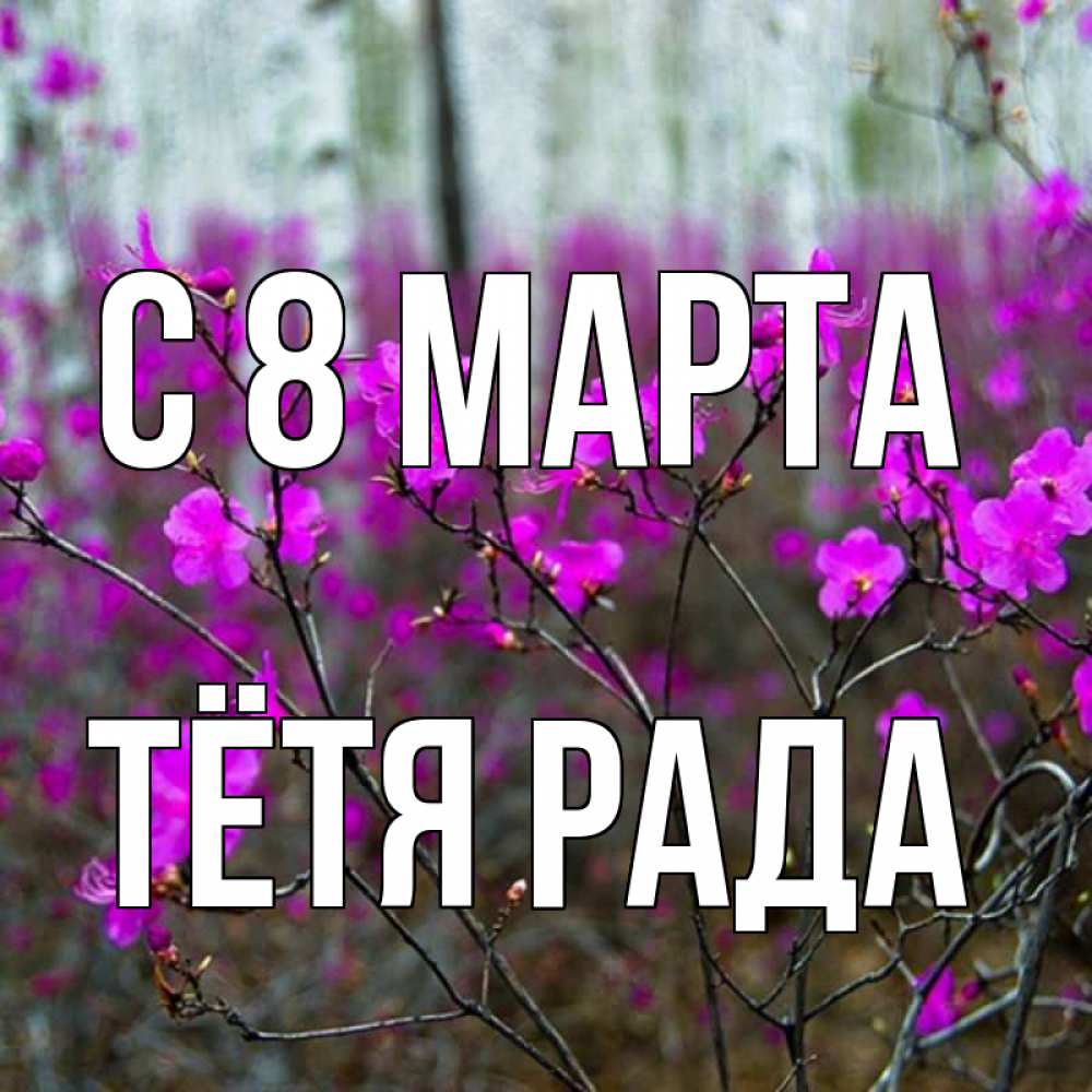 Открытка на каждый день с именем, Тётя-Рада С 8 марта дикие цветы Прикольная открытка с пожеланием онлайн скачать бесплатно 