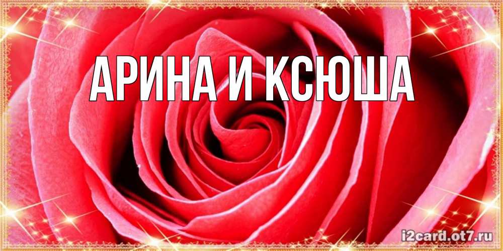 Открытка на каждый день с именем, Арина-и-Ксюша Главная розовая роза очень крупный бутон Прикольная открытка с пожеланием онлайн скачать бесплатно 