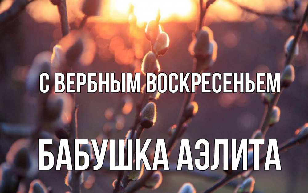 Открытка на каждый день с именем, Бабушка-Аэлита С вербным воскресеньем верба Прикольная открытка с пожеланием онлайн скачать бесплатно 