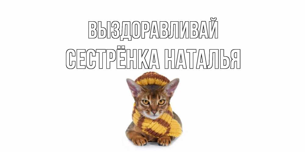 Открытка на каждый день с именем, Сестрёнка-Наталья Выздоравливай родные не болейте Прикольная открытка с пожеланием онлайн скачать бесплатно 