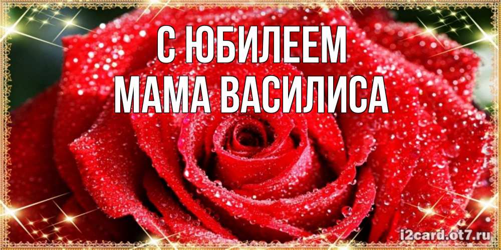 Открытка на каждый день с именем, Мама-Василиса С юбилеем роса и роза. открытка с красивой розой Прикольная открытка с пожеланием онлайн скачать бесплатно 