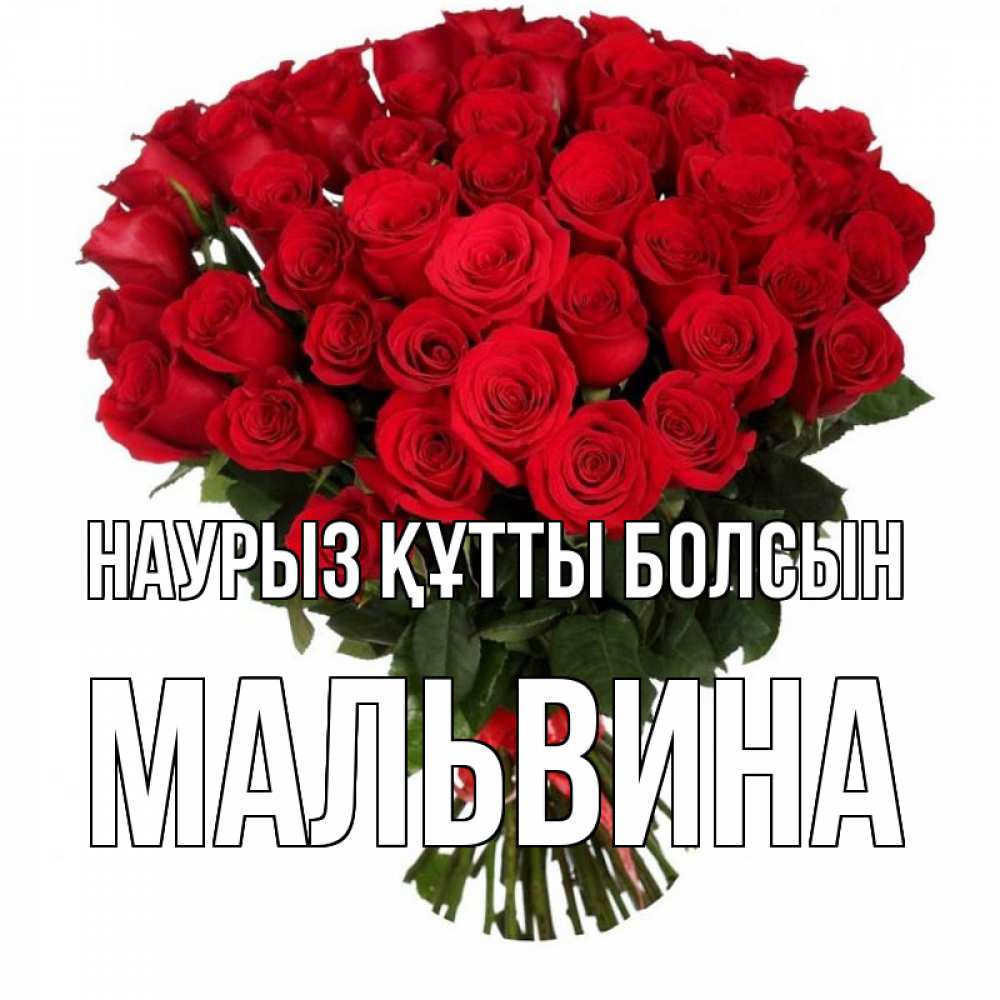 Открытка на каждый день с именем, Мальвина Наурыз құтты болсын цветы на праздник весны наурыз Прикольная открытка с пожеланием онлайн скачать бесплатно 