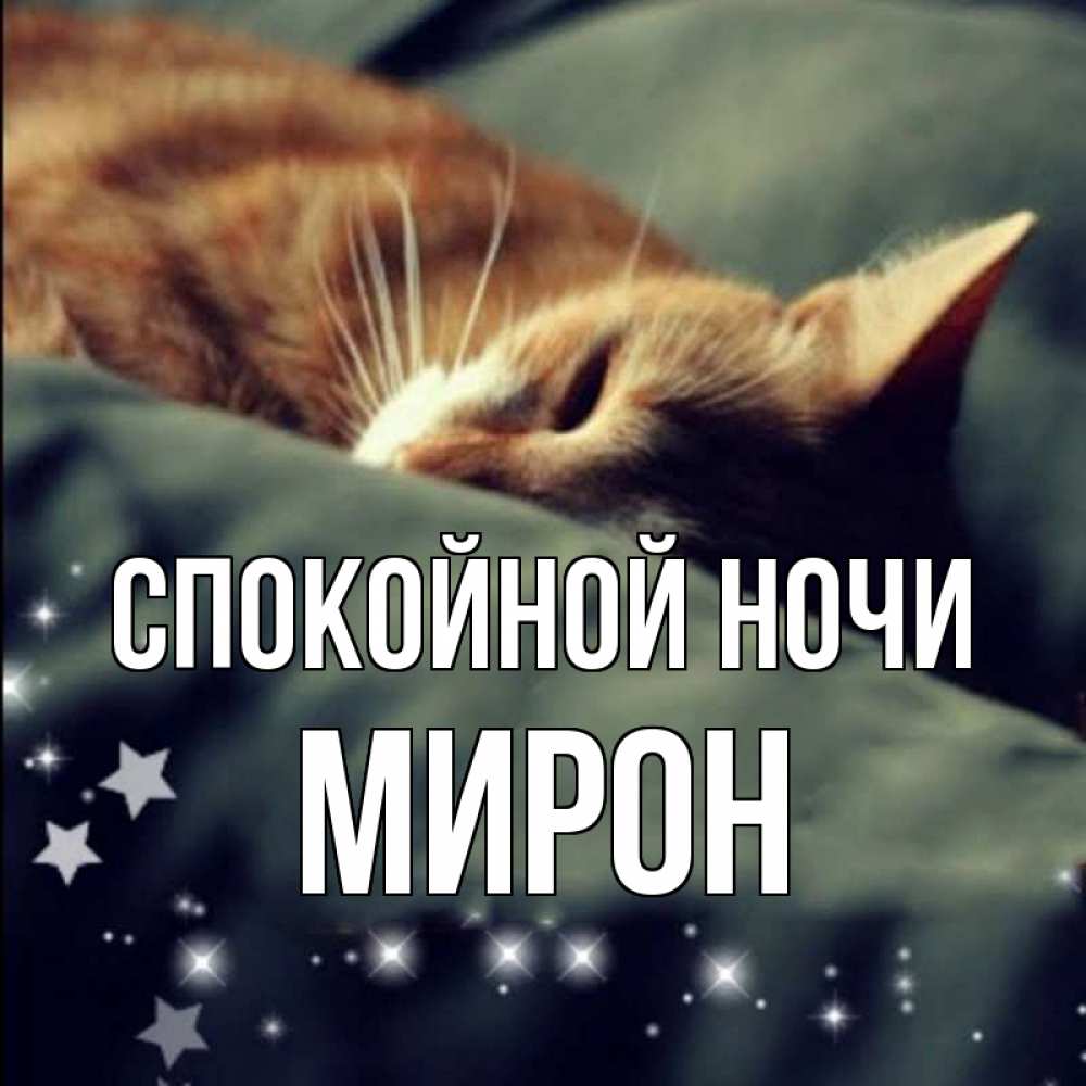 Открытка на каждый день с именем, Мирон Спокойной ночи кроватка Прикольная открытка с пожеланием онлайн скачать бесплатно 
