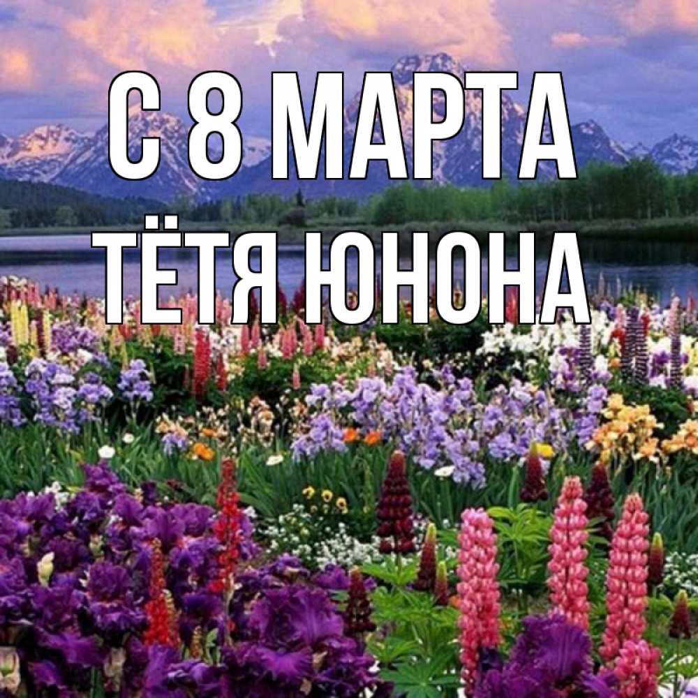 Открытка на каждый день с именем, Тётя-Юнона С 8 марта международный женский день Прикольная открытка с пожеланием онлайн скачать бесплатно 