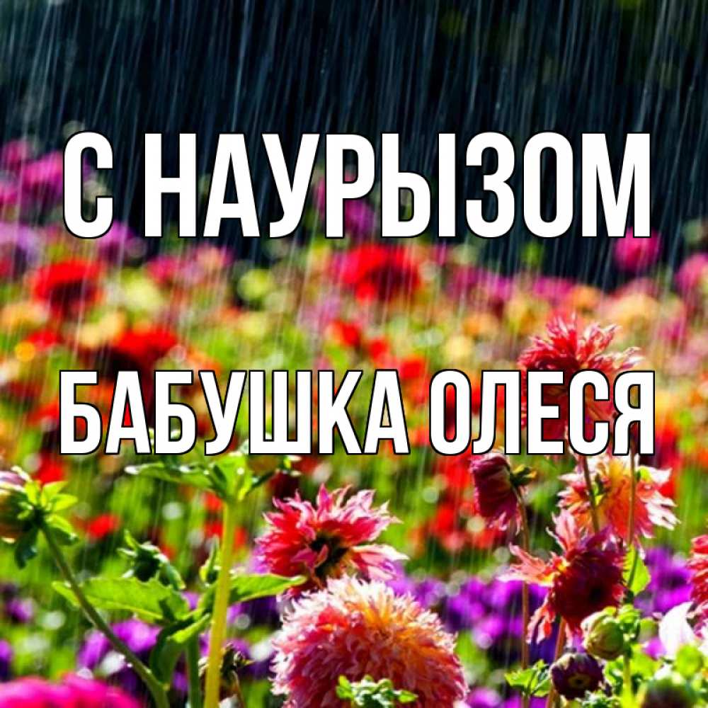 Открытка на каждый день с именем, Бабушка-Олеся С наурызом цветы под дождиком к международному женскому дню Прикольная открытка с пожеланием онлайн скачать бесплатно 