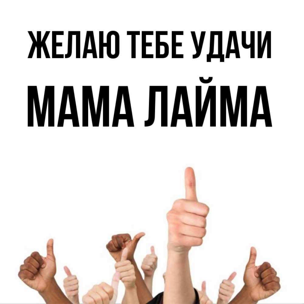 Открытка на каждый день с именем, Мама-Лайма Желаю тебе удачи молодцом Прикольная открытка с пожеланием онлайн скачать бесплатно 