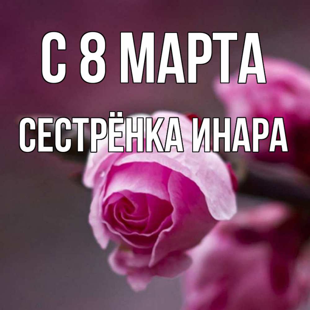 Открытка на каждый день с именем, Сестрёнка-Инара С 8 МАРТА весна Прикольная открытка с пожеланием онлайн скачать бесплатно 