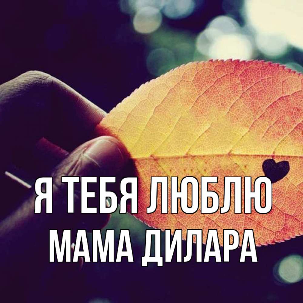 Открытка на каждый день с именем, Мама-Дилара Я тебя люблю держу лист Прикольная открытка с пожеланием онлайн скачать бесплатно 