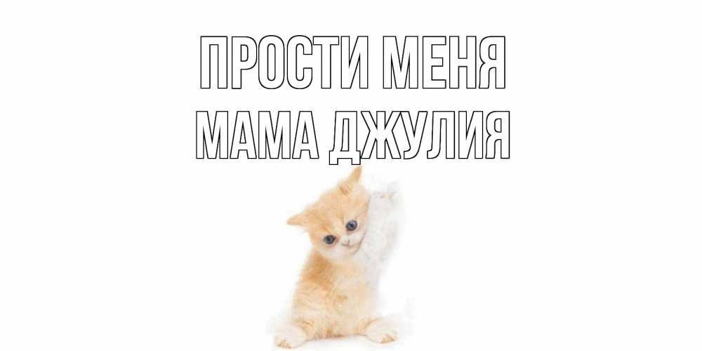 Открытка на каждый день с именем, Мама-Джулия Прости меня кот Прикольная открытка с пожеланием онлайн скачать бесплатно 