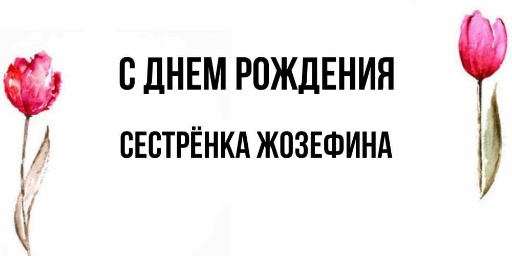 Открытка на каждый день с именем, Сестрёнка-Жозефина С днем рождения открытки акварелью с цветами Прикольная открытка с пожеланием онлайн скачать бесплатно 