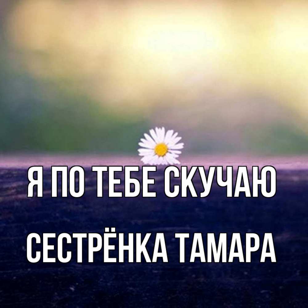 Открытка на каждый день с именем, Сестрёнка-Тамара Я по тебе скучаю приходи в гости Прикольная открытка с пожеланием онлайн скачать бесплатно 