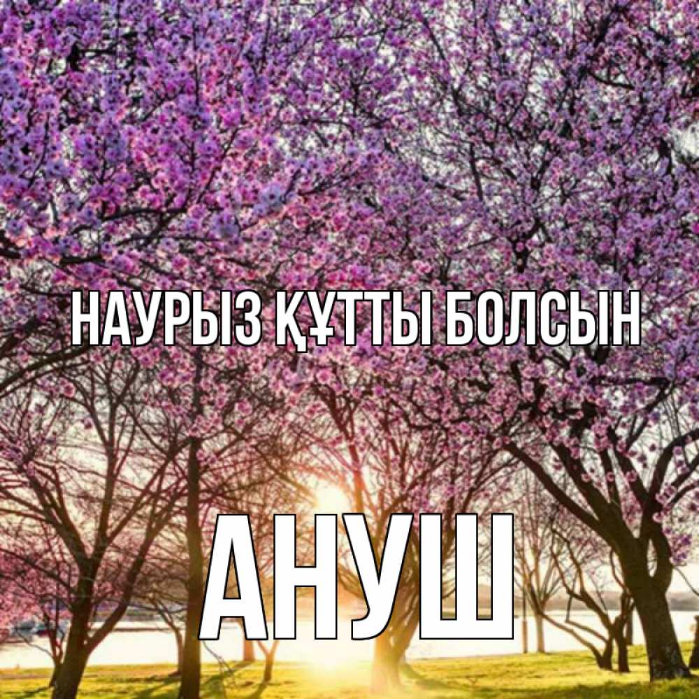 Открытка на каждый день с именем, Ануш Наурыз құтты болсын наурыз Прикольная открытка с пожеланием онлайн скачать бесплатно 