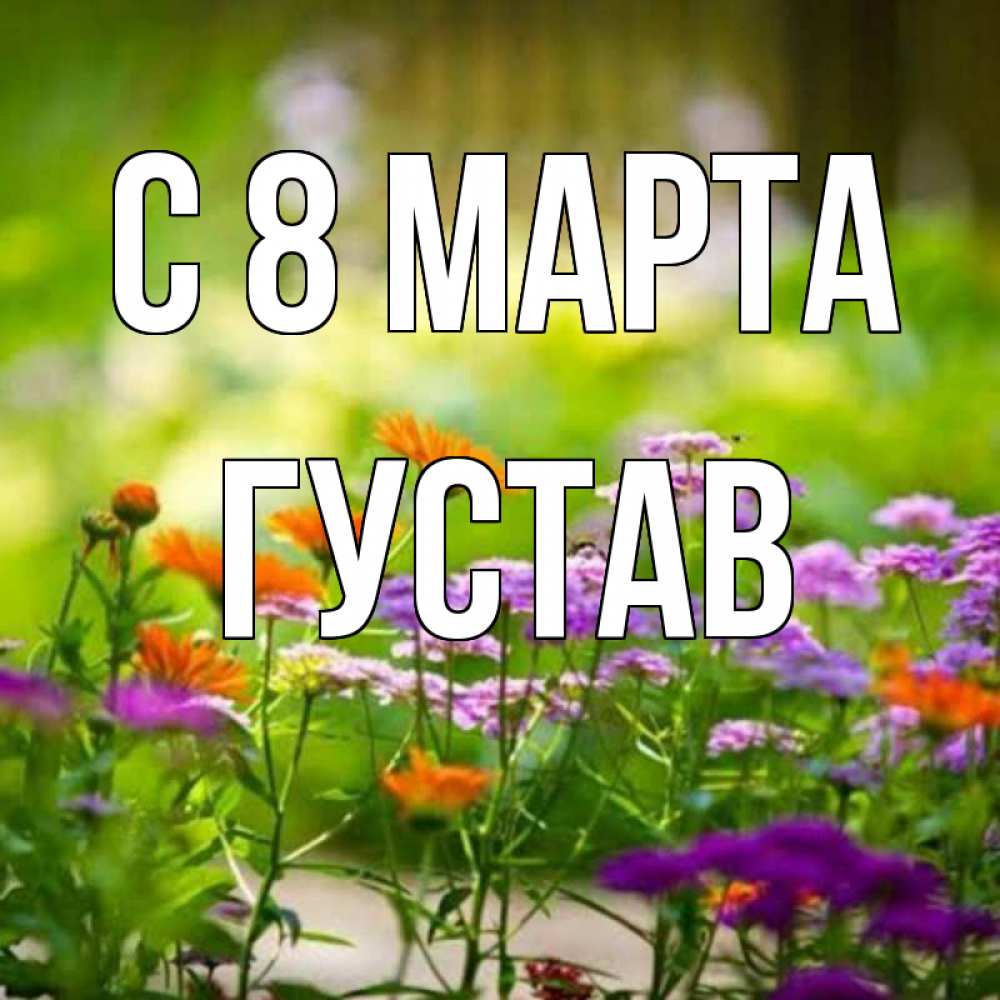 Открытка на каждый день с именем, Густав С 8 МАРТА цветы Прикольная открытка с пожеланием онлайн скачать бесплатно 