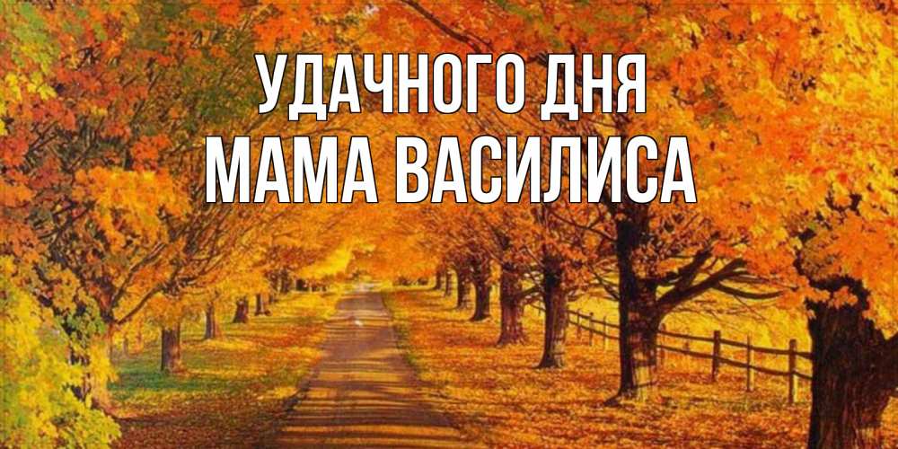 Открытка на каждый день с именем, Мама-Василиса Удачного дня деревья с осенними листьями Прикольная открытка с пожеланием онлайн скачать бесплатно 