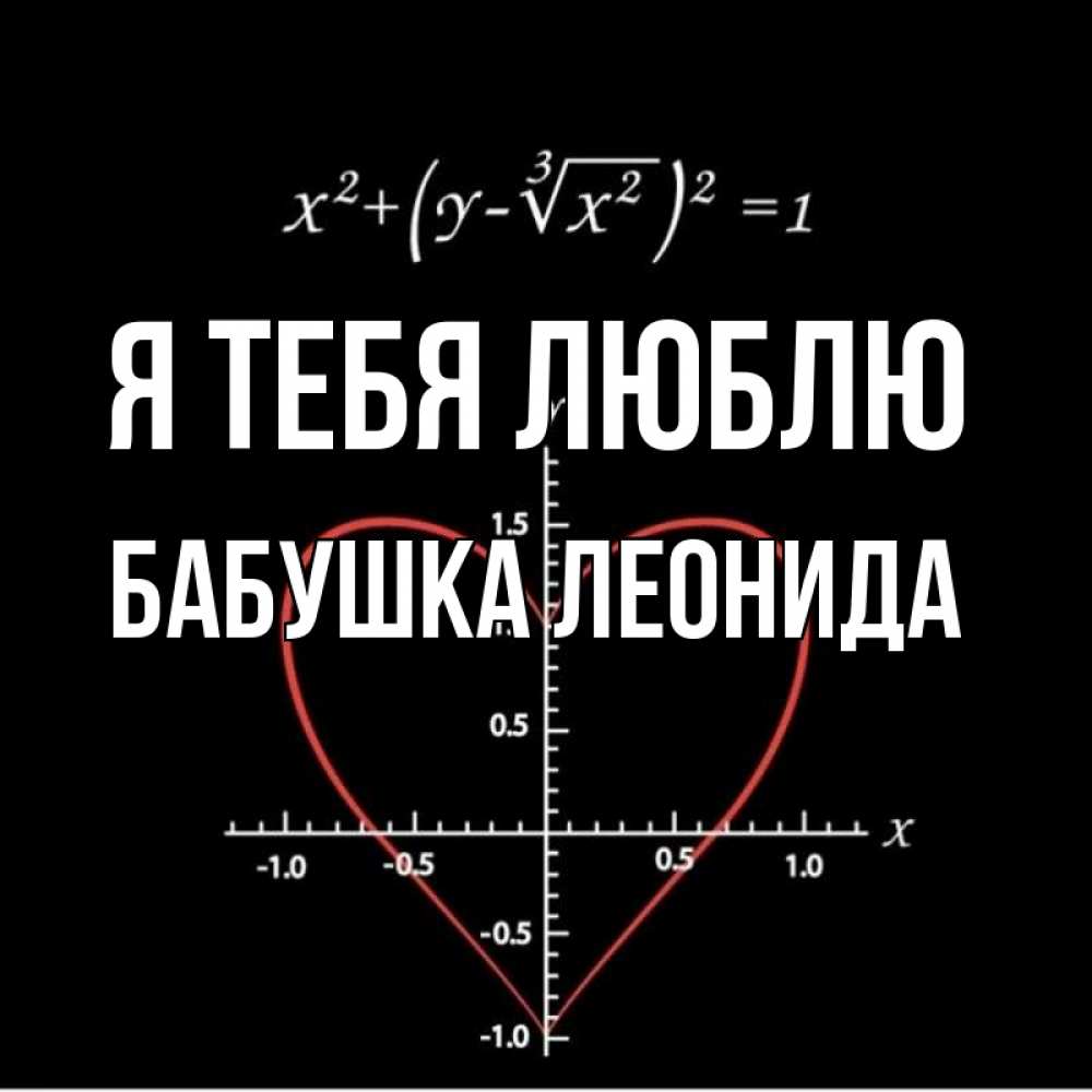 Открытка на каждый день с именем, Бабушка-Леонида Я тебя люблю сердечная формула Прикольная открытка с пожеланием онлайн скачать бесплатно 