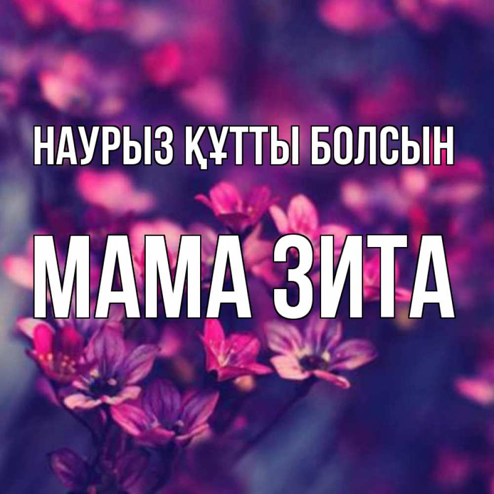 Открытка на каждый день с именем, Мама-Зита Наурыз құтты болсын небольшие цветы 1 Прикольная открытка с пожеланием онлайн скачать бесплатно 